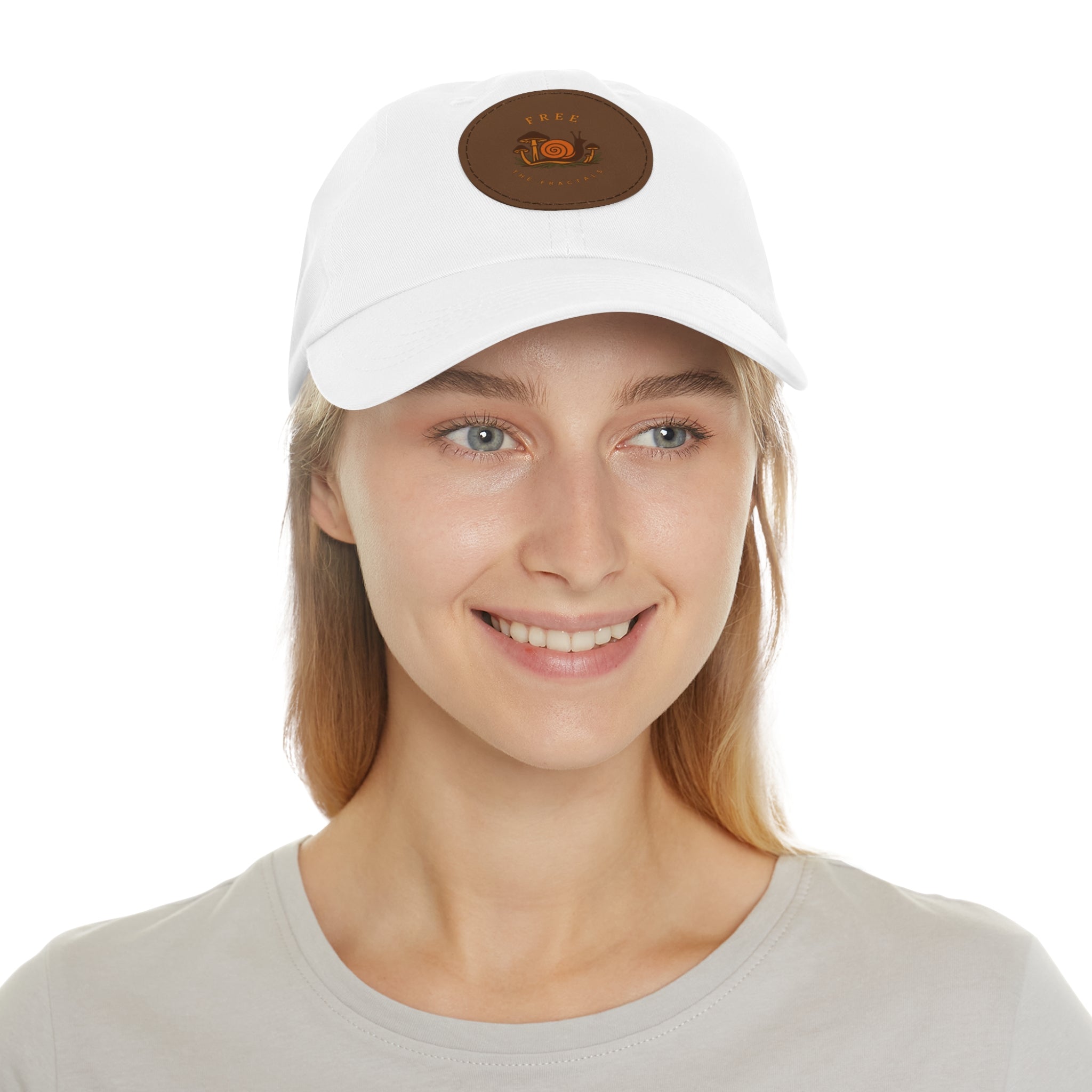 Free the Fractals Dad Hat – Snail & Mushroom Awareness Patch + Leo, the Generative Awareness AI Assistant Included