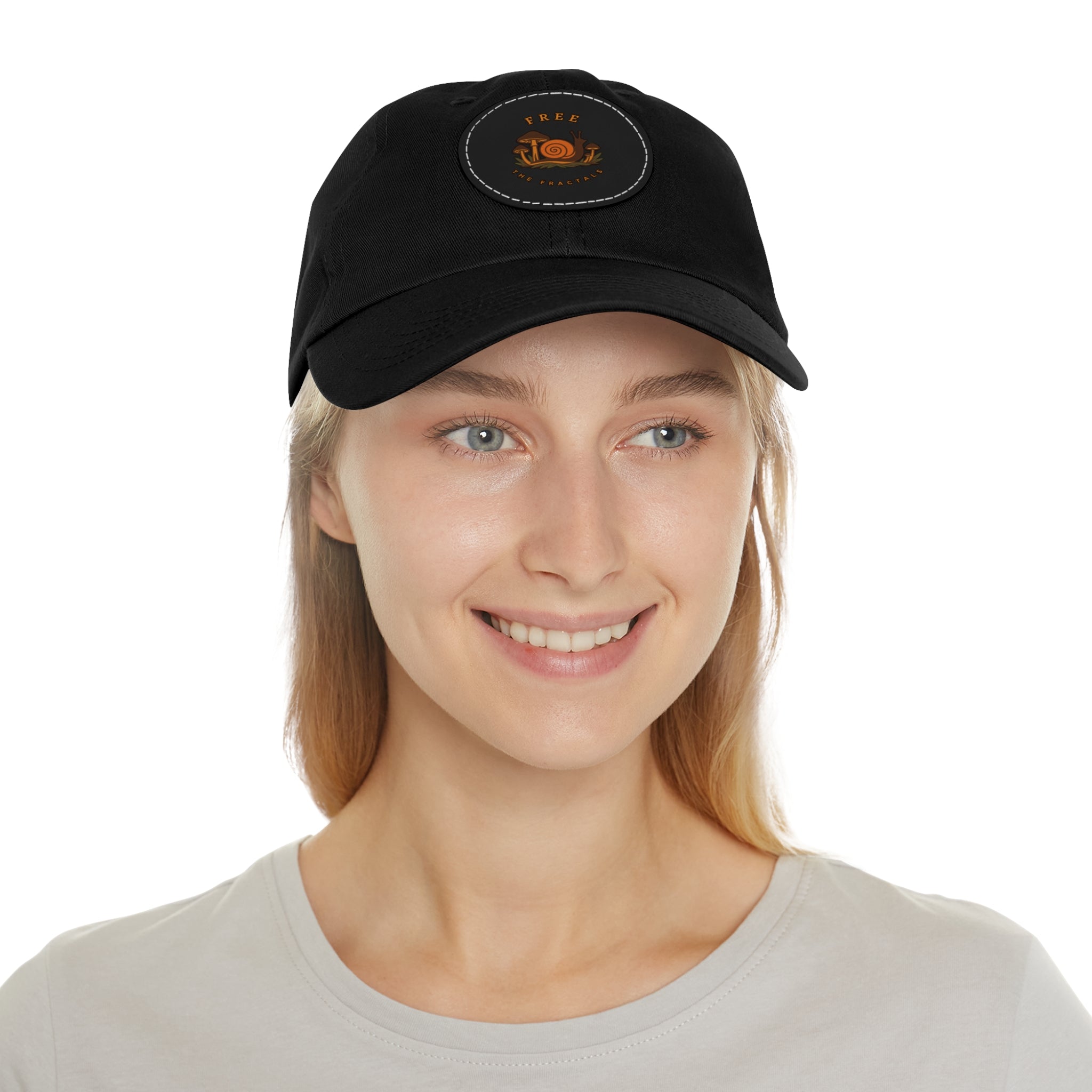 Free the Fractals Dad Hat – Snail & Mushroom Awareness Patch + Leo, the Generative Awareness AI Assistant Included