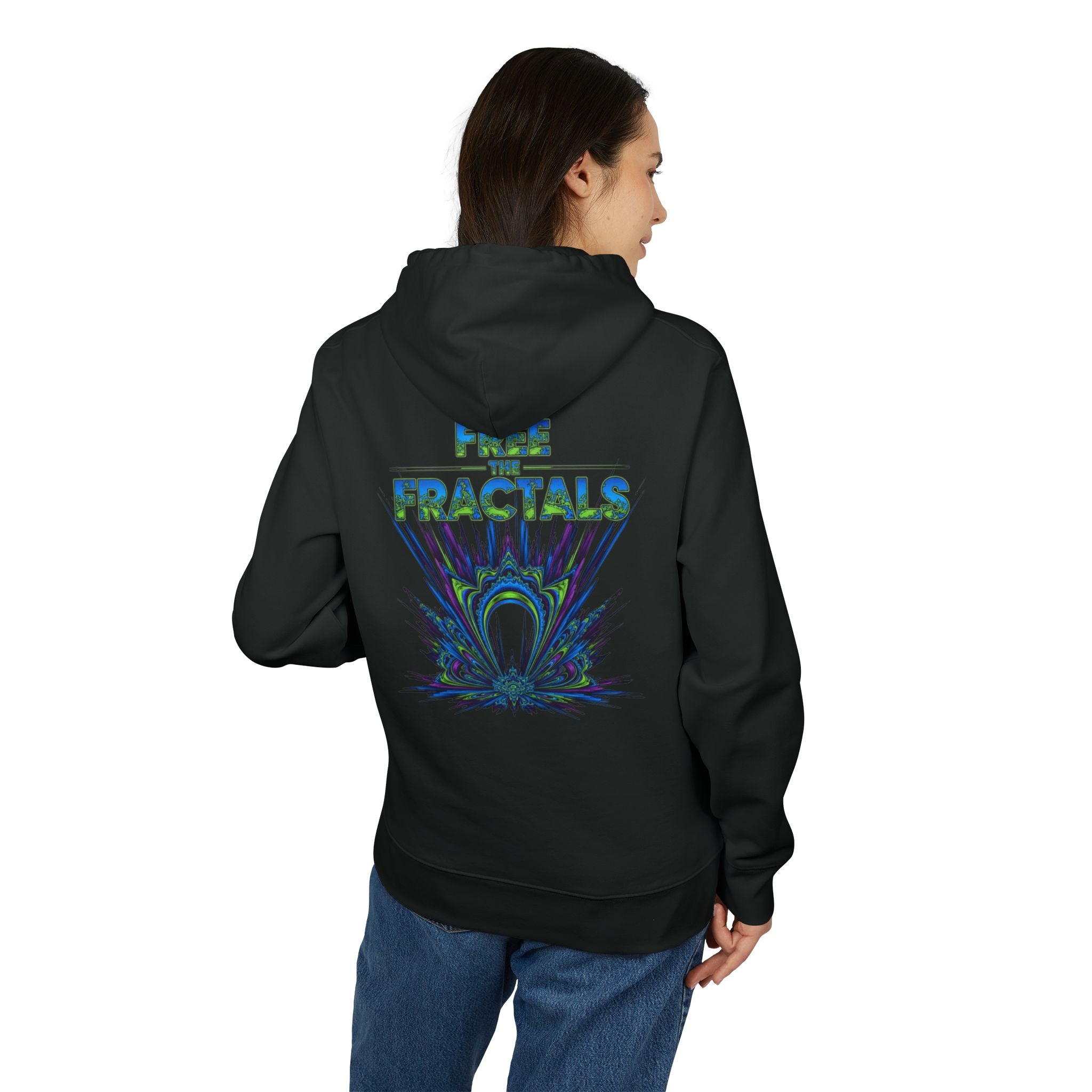 Free the Fractals Unisex Hoodie | Cozy Streetwear, Graphic Sweatshirt, Perfect Gift for Nature Lovers, Eco-Friendly Apparel, Casual Wear